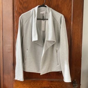 Calvin Klein modern essentials HEG gray ribbed open jacket XL NEW